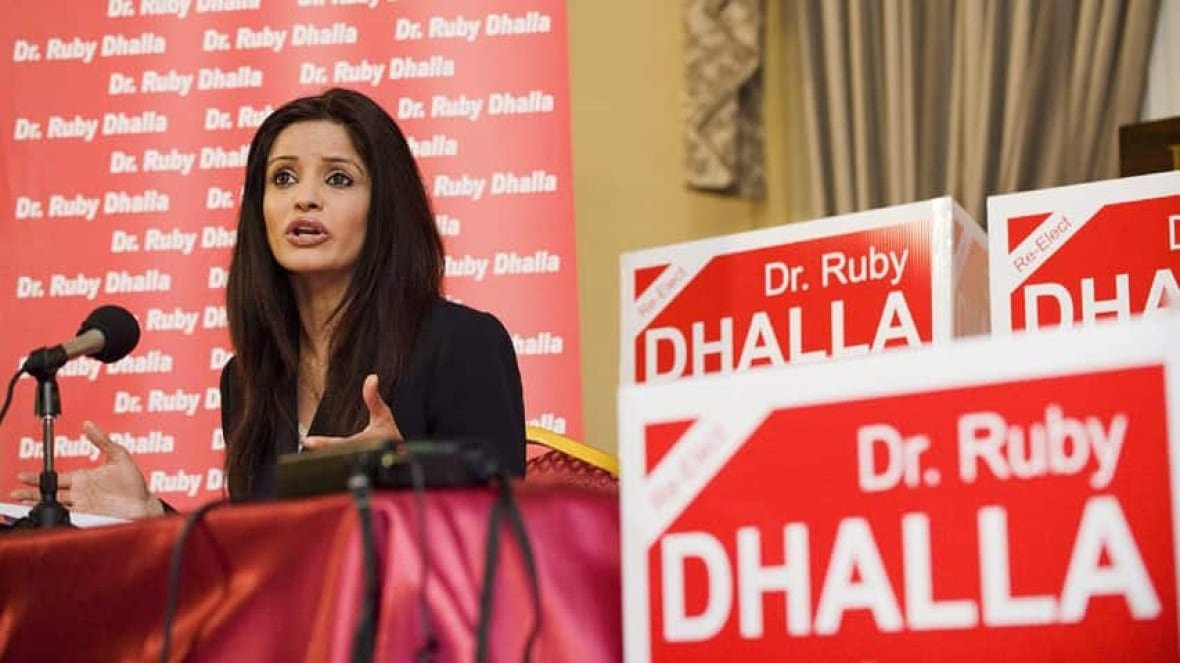 ruby-dhalla Ruby Dhalla, Liberal candidate for Brampton-Springdale, holds a news conference in Brampton, Ont. in 2011.