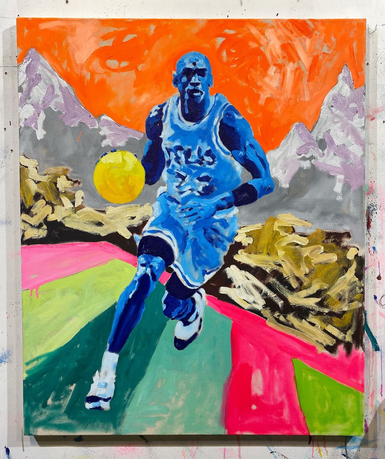 Andrew Scott's painting of NBA legend Michael Jordan titled 'In the Paint'.
