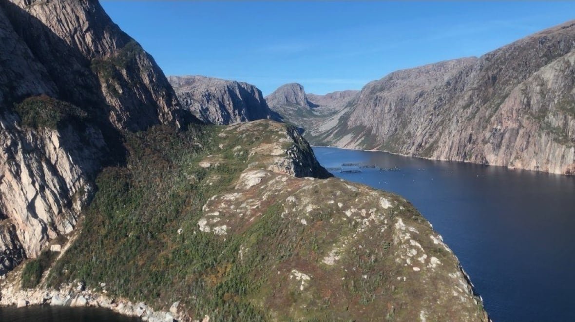 default-54 Coastal cliffs and a river.